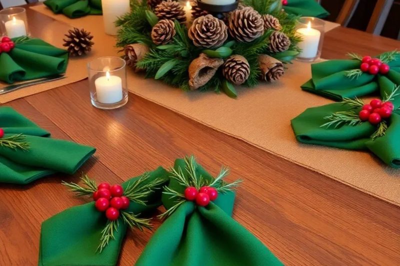 Elegant Christmas Table Cloth Napkins